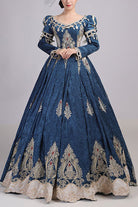 Long Sleeves High Waisted Hollow Embroidery Print Victorian Lolita Prom Dress