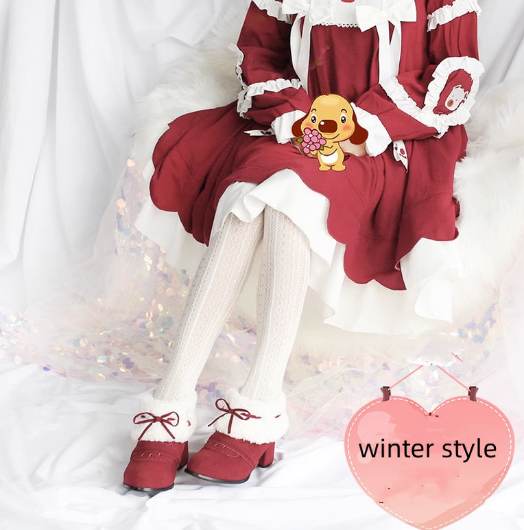 Spring Day Lolita - Kawaii Lolita Winter Multicolor Ankle Boots
