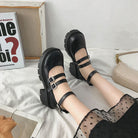 Black Metallic Buckle Platform Black Sweet Lolita Shoes