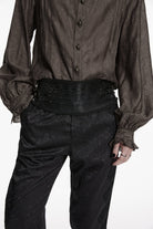 Black Embroidered Pleated Men's Gothic Accessory