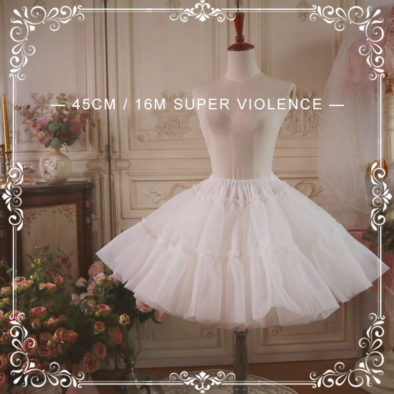 Super Puffy A-Line Lolita Petticoat, 18" (45cm) Length, Cotton Lining