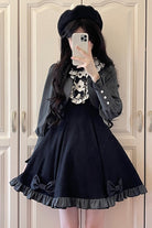 Black [Serenade] Long Sleeves Ruffle Bowknot Fake Two Pieces Classic Lolita Dress