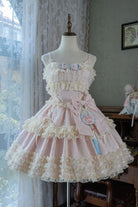 [Good Night, Peach] Sleeveless Multi-Layered Ruffled Bow Lace Sweet Chinese Style Lolita Jsk Dress 3 Colors