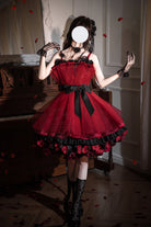 Wine Red [Eternal Night Bouquet] Sleeveless Ruffle Bowknot Sweet Princess Lolita Dress