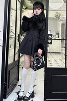 [First Love] Long Sleeves Faux Fox Fur Autumn Winter Wool Sweet Lolita Coat