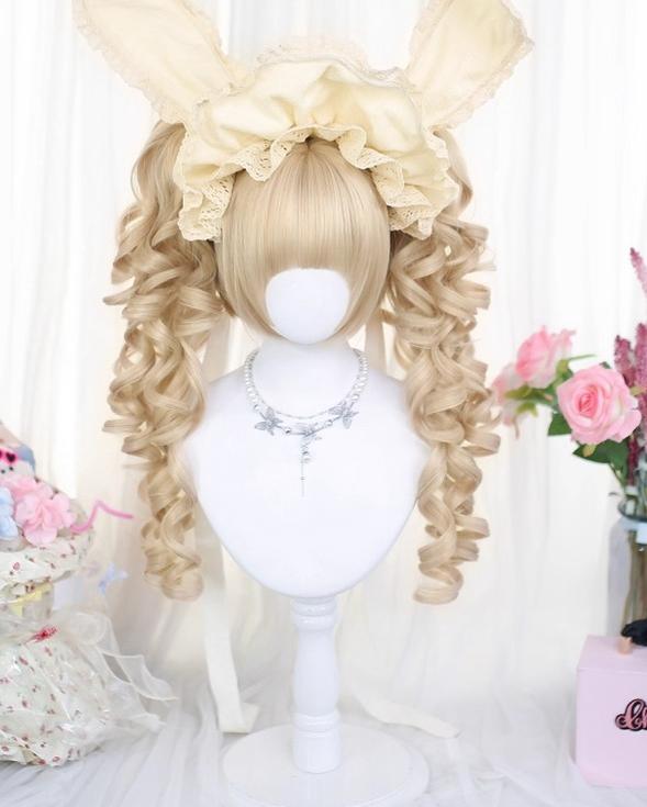 Dalao Home - Blonde Lolita Wig, Detachable Roman Roll Ponytails