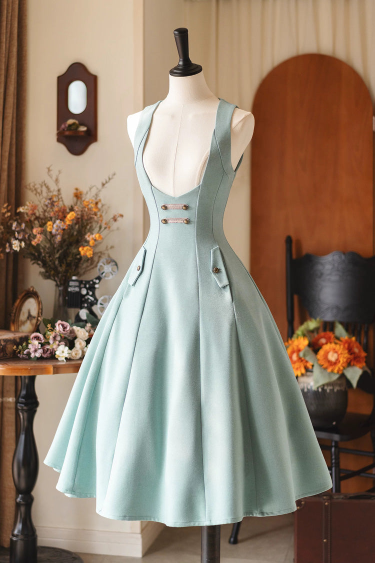 [Forest Corridor] Sleeveless Half-Bust Waist-Cinched Vintage Elegant Lolita Dress 3 Colors