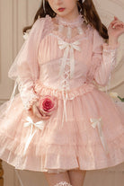 Love Overture Ruffled Bow Long Sleeves High Waisted Sweet Lolita OP Dress