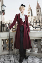 Dark Red [The Legend of Dracula] Long Sleeves Gothic Prince Handsome Cool Ouji Lolita Coat