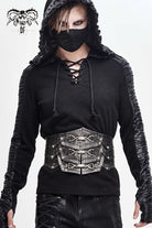 silver Lace-Up Men's Punk Faux Leather Rivers Belt
