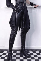 Black Slim Single-Layer Thin Ouji Gothic Lolita Leather Pants