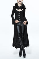 Black Floral Pattern Embroidered Womens Gothic Coat