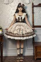 Sea Salt Fairy Tale Doll Sleeveless Print Ruffle Bowknot Sweet Lolita Jsk Dress 2 Colors