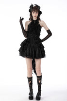 Black Multi-Layered Lace High/low Women's Gothic Luxurious Tunic Skirt