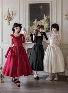 For Beloved - Classic Lolita Satin JSK Dress Set, Fishbone Waist