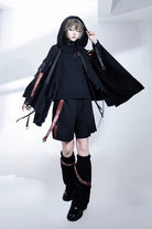Black [Nameless Blade] Stand Collar Long Sleeves Gothic Prince Ouji Lolita Shorts Set