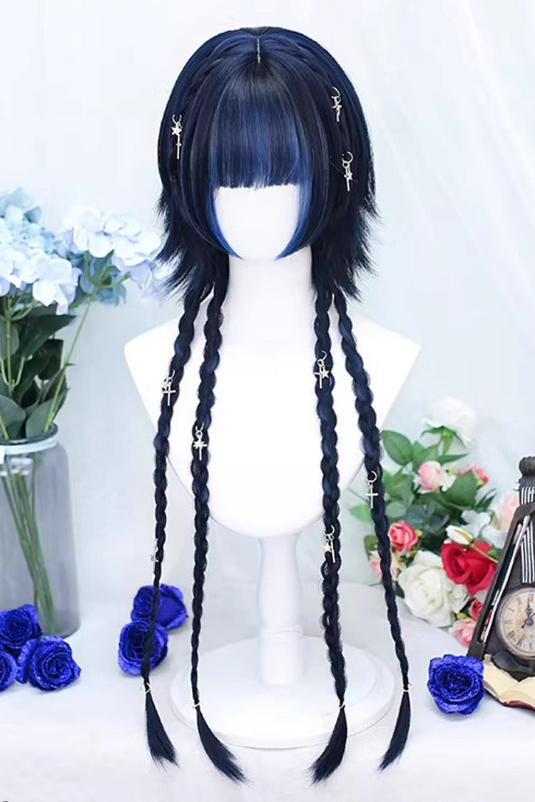 Japanese Style Highlight Trendy Girl Long Braided Sweet Lolita Wig 4 Colors