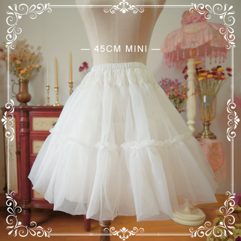 Mini A Line Lolita Petticoat, 18" (45cm) Length, Cotton Lining