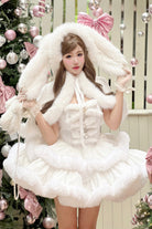 White [Holiday] Double-Layered Bowknot Sweet Princess Lolita Strapless Dress