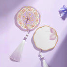 Lavender Blossom Tassel Chinese Pocket Mirror