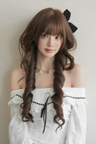 Morandi Tea Brown JK Princess Long Loose Curls Sweet Daily Lolita Twin-Tail Wig