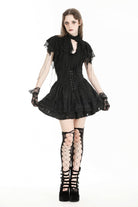 Black Women's Gothic High Waisted Multi-Layered Lace Puff Skirt