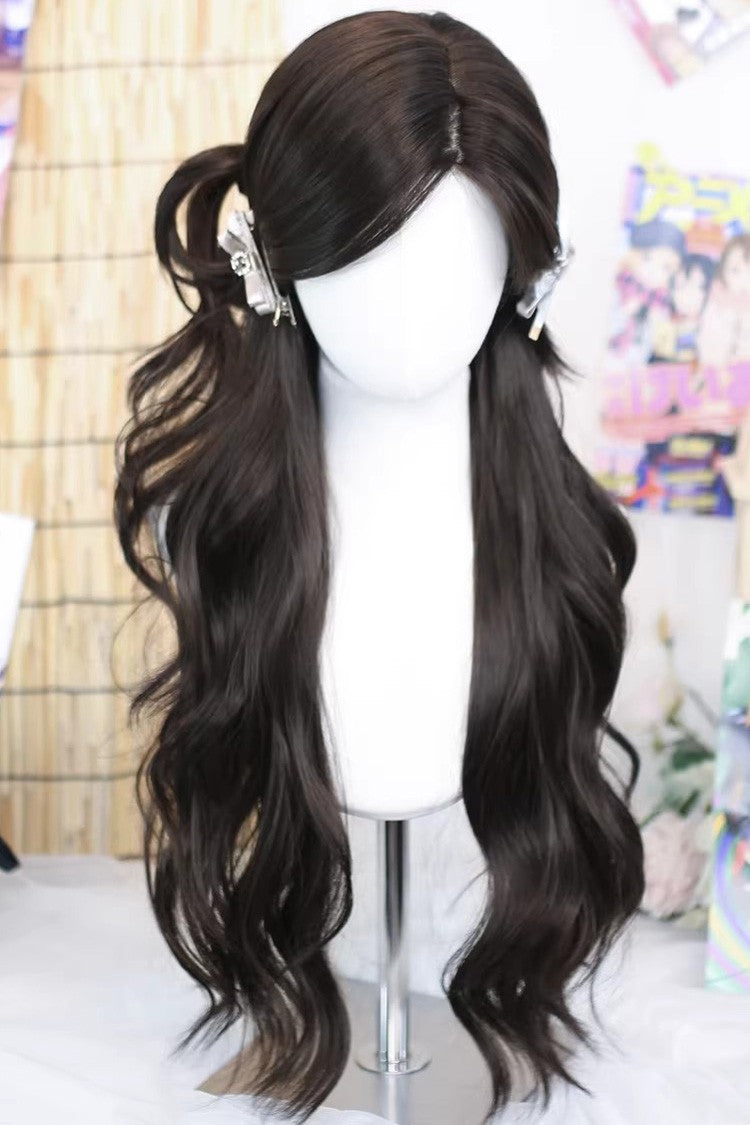 Black Tea Brown Side-Swept Bangs Misty Slumber Sweet Lolita Wig