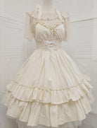Classic Lolita Halter Neck JSK Dress, Double Layered Skirt