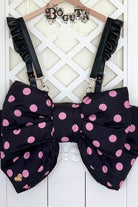 Black/Pink Polka Dot Print Bowknot Shaped Sweet Lolita Backpack