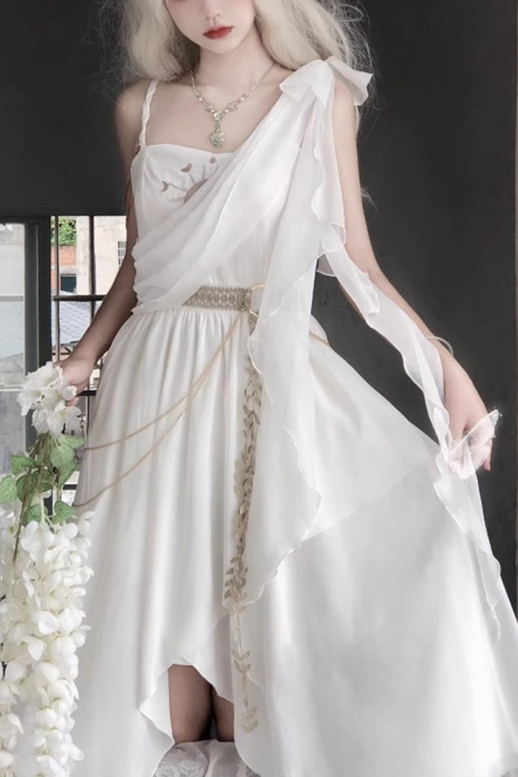 White Sleeveless Tears of Themis Greek Style Gothic Lolita Jsk Dress