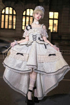 Ivory/Black [Tycoon's Daughter] Ruffle Bowknot Sweet Elegant Princess Lolita Jsk Dress
