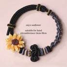 Onyx Sunflower Handwoven Chinese Knot Bracelet