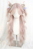 Light Purple Pink Eight Bangs Long Curly Sweet Lolita Wigs