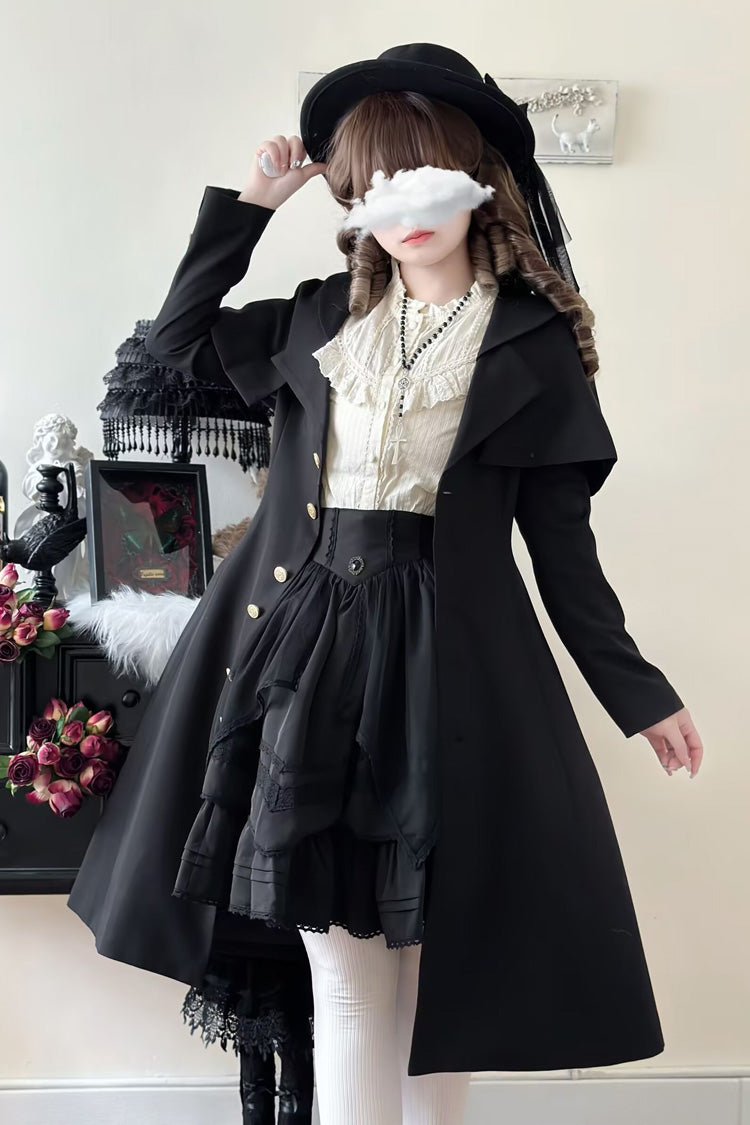 Black [Rich Girl] Long Sleeves Gothic Lolita Coat