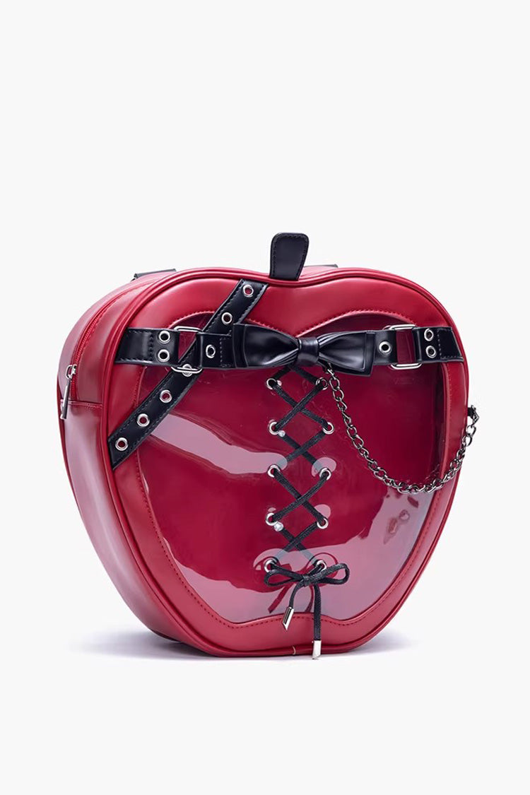 Red Bow Lace-Up Chain-Decorated Gothic Lolita Apple Itabag
