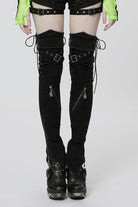Black Ghost Claw Zipper Slim Irregular Women's Steampunk Leg Warmers