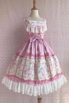 Rose Trojan Print Ruffle Bowknot Sweet Lolita Jsk Dress 3 Colors