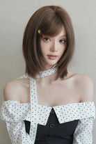 Chestnut Brown Refined Side-Swept Bangs Layered Sweet Lolita Short Bob Wig