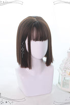 Natural Medium Short Straight Hair Gothic Lolita Wigs
