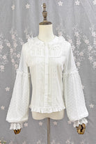 [Candy Stick] Doll Collar Long Lantern Sleeves Ruffled Lace Sweet Elegant Lolita Blouse 4 Colors