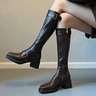 Classic PU Buckled Lolita Knee-High Boots 2 Colors (Black, Brown)