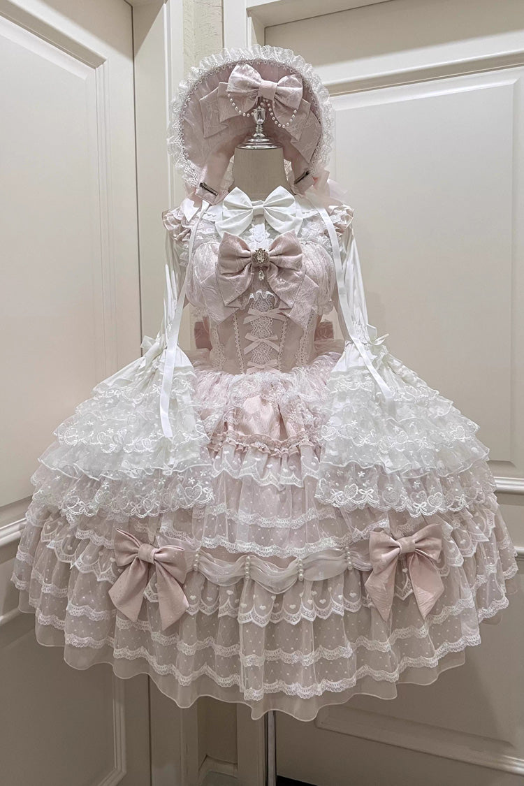 Pink [Dream Prologue] Doll Multi-Layered Bowknot Lace Sweet Princess Lolita Dress