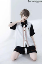 Floral Intoxication - Retro Ouji Lolita Short Sleeve Shirt and Embroidered Shorts Set
