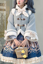 Autumn Winter Double Collar Bowknot Single Breasted Sweet Lolita Cape Coat