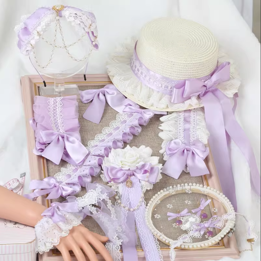 Light Purple Sweet Lolita KC Cuffs Hat