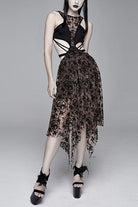 Steampunk Semilucent Hollow Out Sleeveless Sexy Womens Mesh Dress