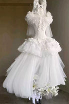 White [Pure White Prayer · Snow Love] Square Collar Ruffled Bow Lace Classic Gothic Lolita Dress Set