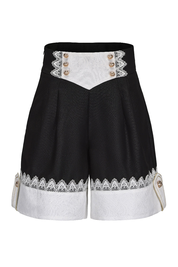 Black [The Secret of Fatima] Lace Ouji Vintage Prince Lolita Shorts