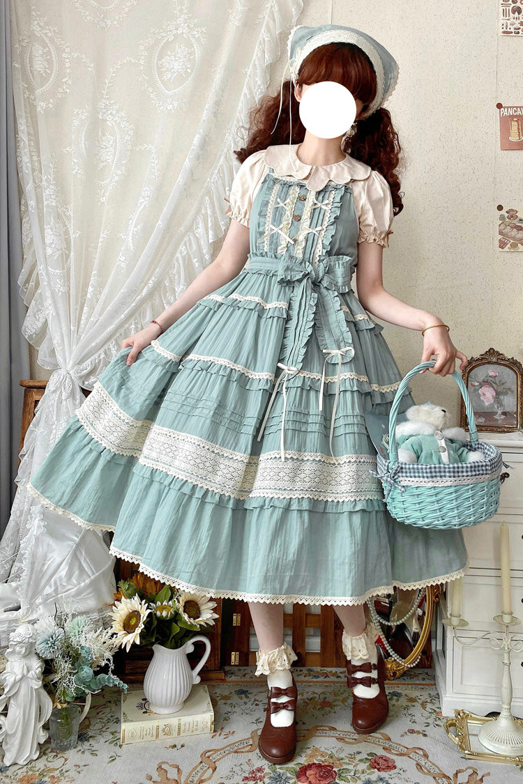 [Summer Flower Tea] Ruffle Bowknot Lace Sweet Lolita Jsk Dress 6 Colors