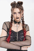 Black Studded Chain-Decorated Women's Punk Skull Rivets  Choker
